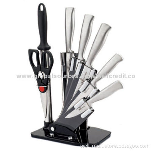 8-piece S/S Knife set with good quality and acrylic stand